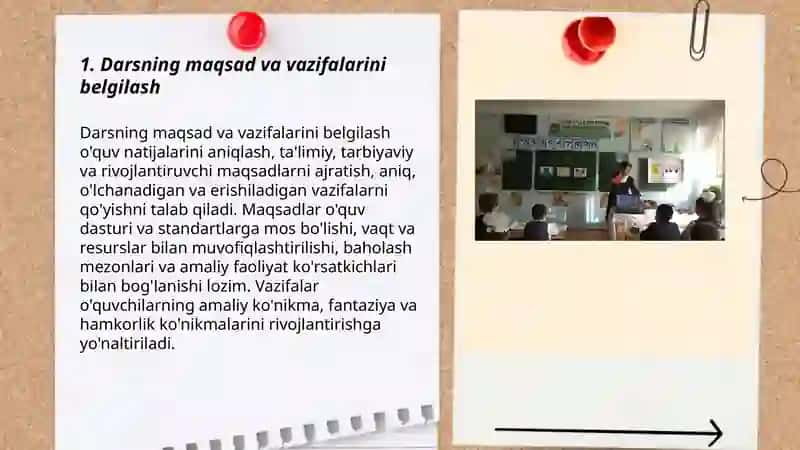 Boshlang'ich sinf Texnologiya ta'limi dasturlarida mashg‘ulot ishlanmasi tayyorlash 3