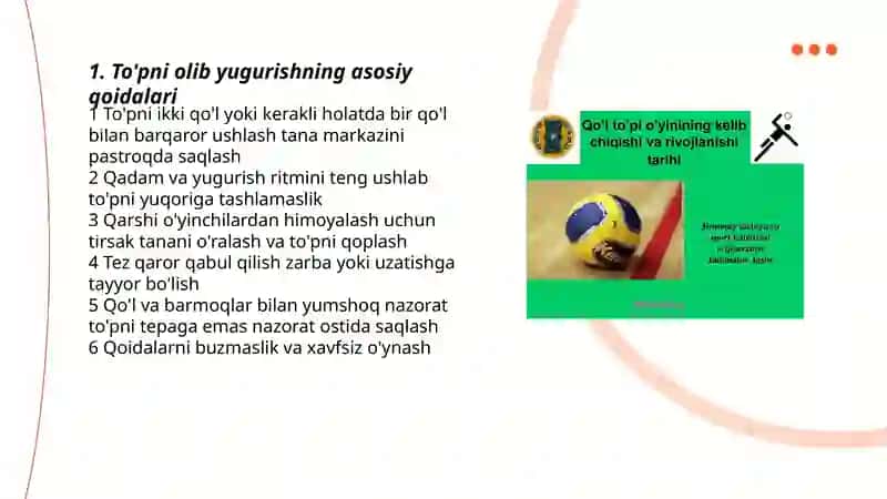 Qo'l to'pi qoidalari, to'pni olip yugurish 3