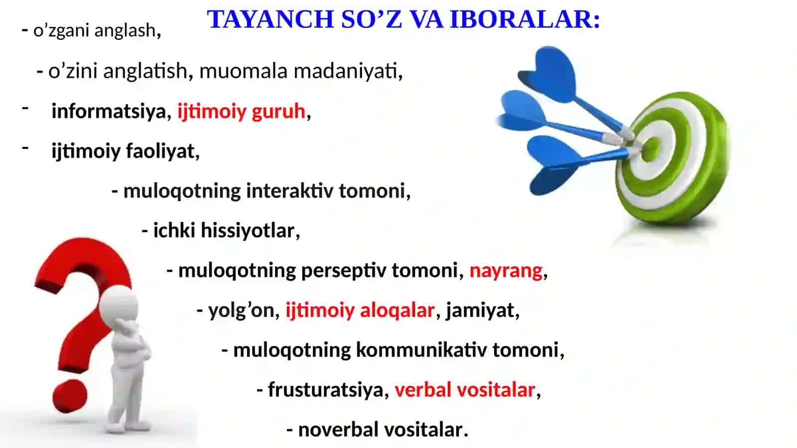 O‘zgani anglash (eshitish) va o‘zini anglatish qoidalari. Pedagogik konfliktlarni bartaraf etishda pedagogik hamkorlik 3