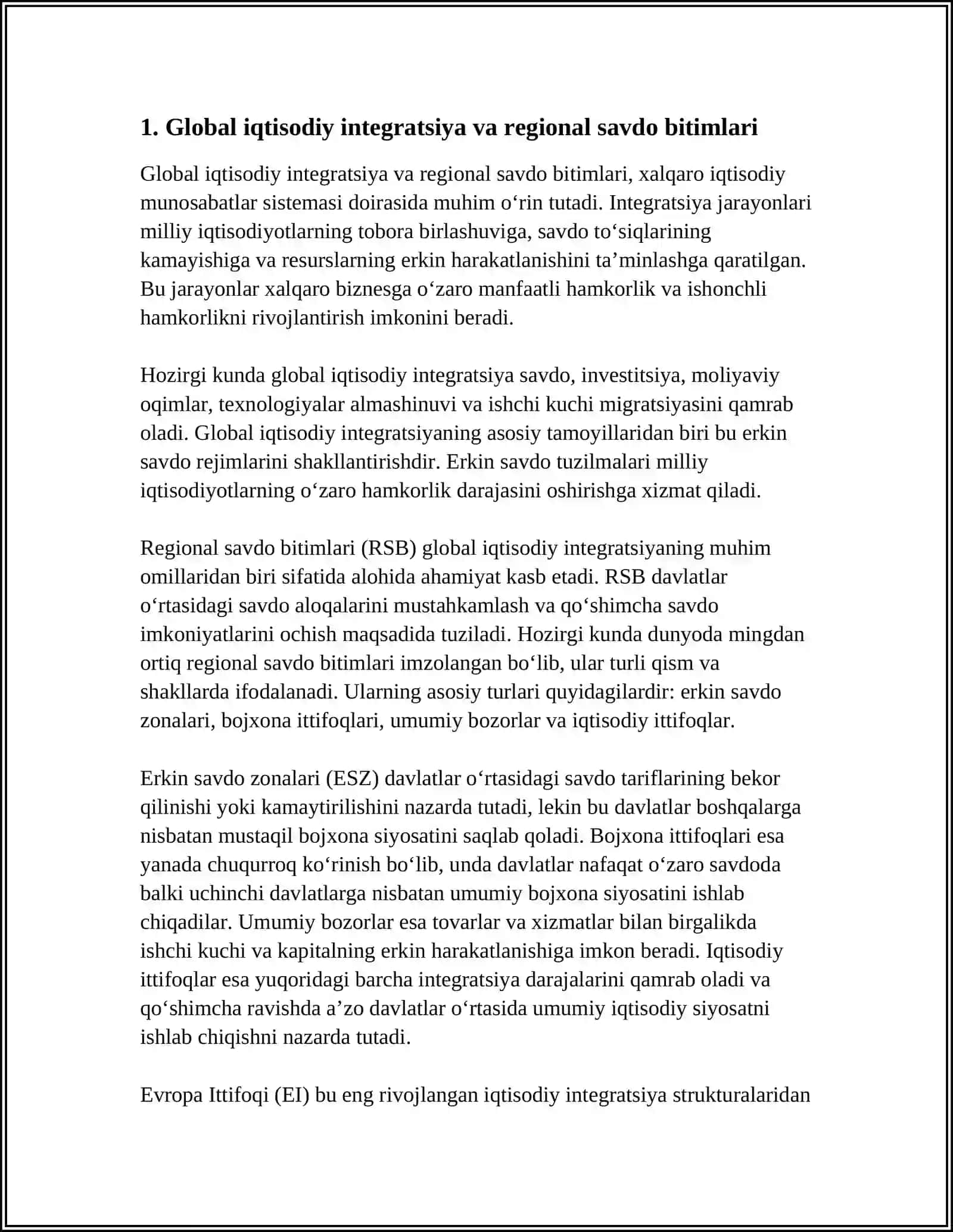 XALQARO BIZNESNING GLOBAL MUHITI 3