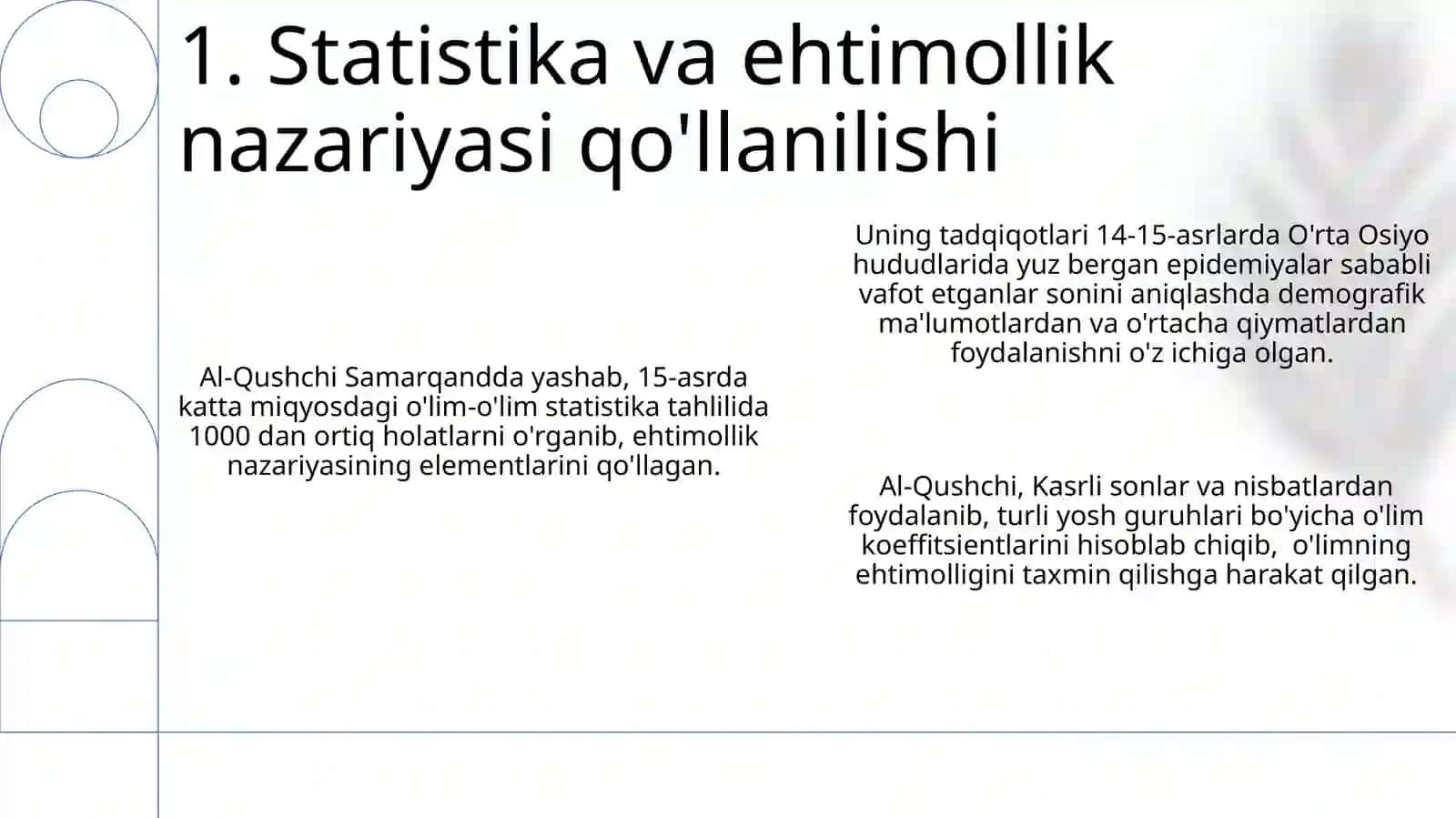 Buyuk olimlar tadqiqotlarida matematika Ali Qushchi 3
