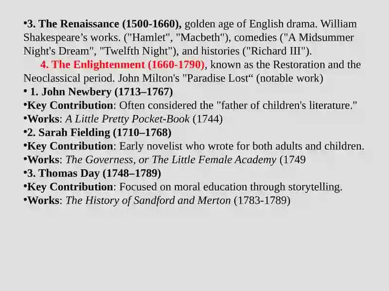 The Place of the "Adventure Novel" of theEnlightenmentPeriod (Age)in Children's Literature 3