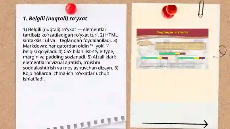 Belgili ròyxat turlari 3