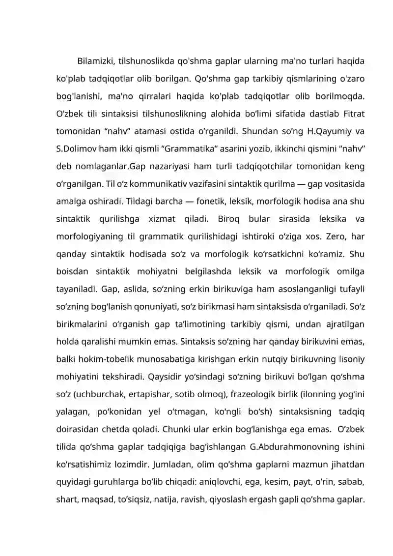 BADIIY MATNDA YUKLAMALAR VOSITASIDA BOG'LANGAN QO'SHMA GAPLAR 3