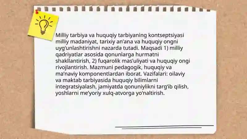 Milliy tarbiyada huquqiy tarbiya 3