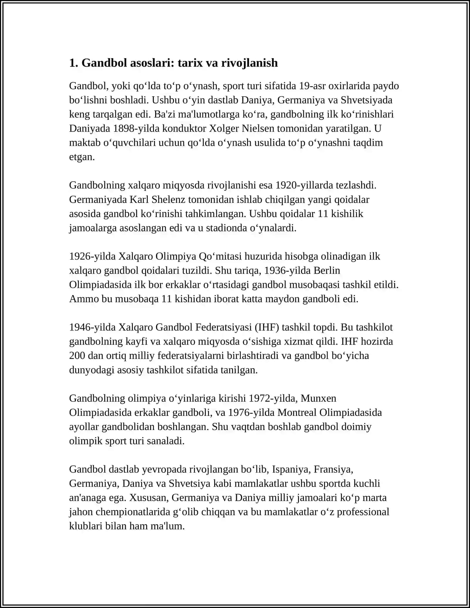 GANDBOL SPORT TURINING TEXNIKASI VA TAKTIKASI 3