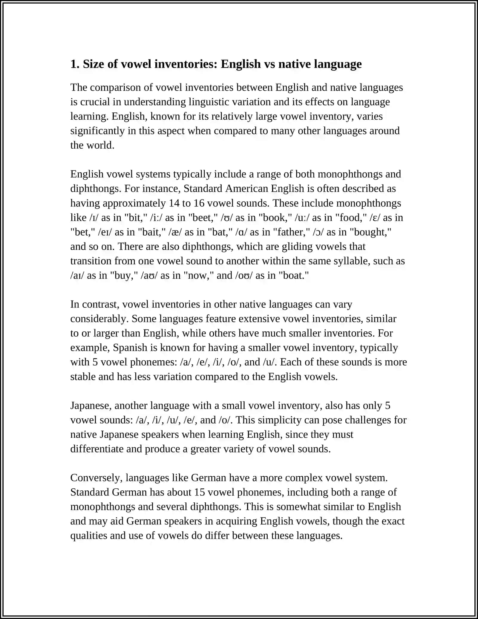 ENGLISH VOWEL SISTEM VS. NATIVE LANGUAGE VOWEL SYSTEM 3
