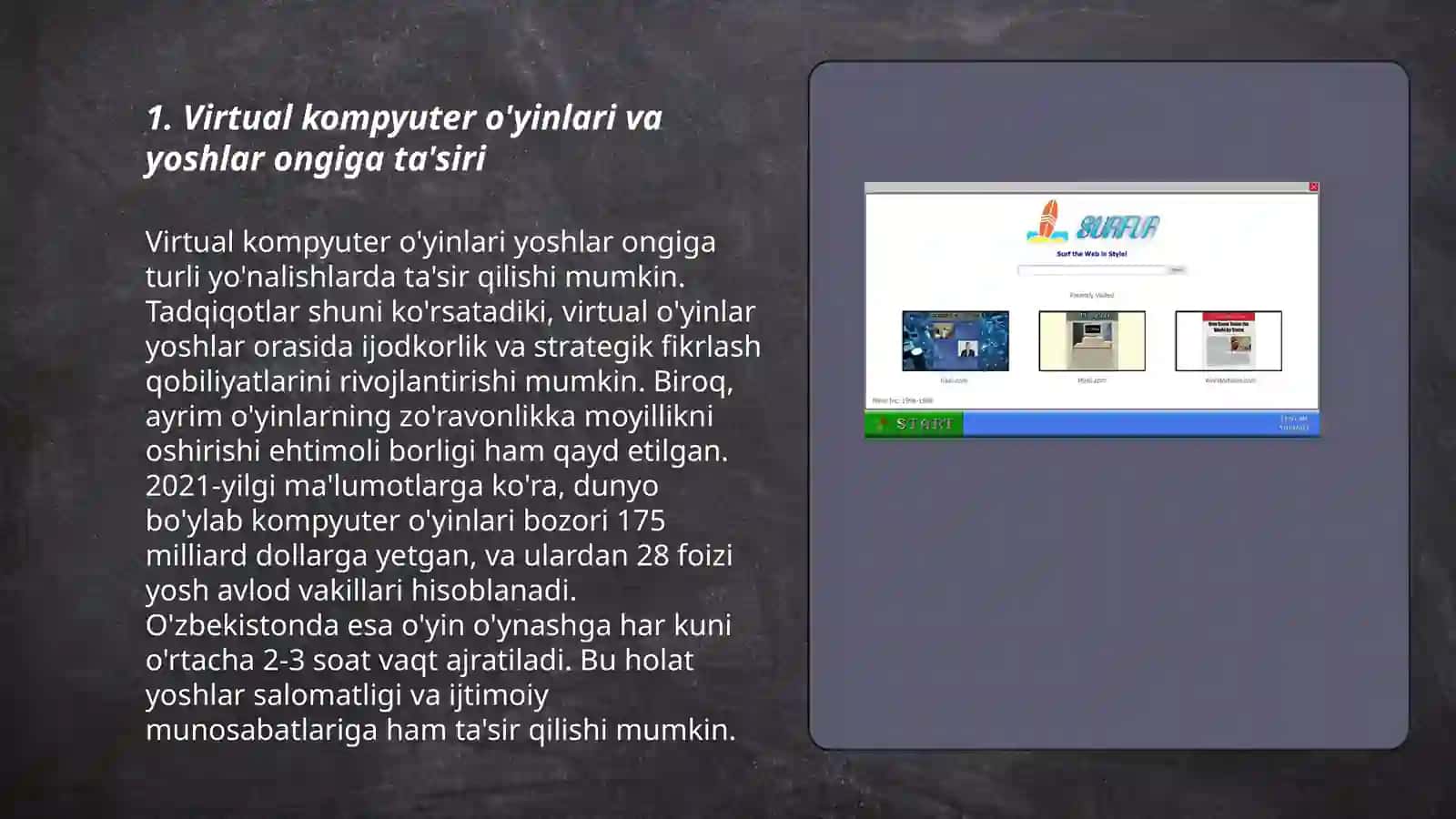 Virtual kompyuter o'yinlarining yoshlar ongiga tasiri ruhiy va jismoniy xatarlari 3