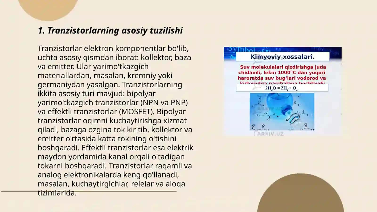 Tranzistorlar va ularni turlari, xossalari 3