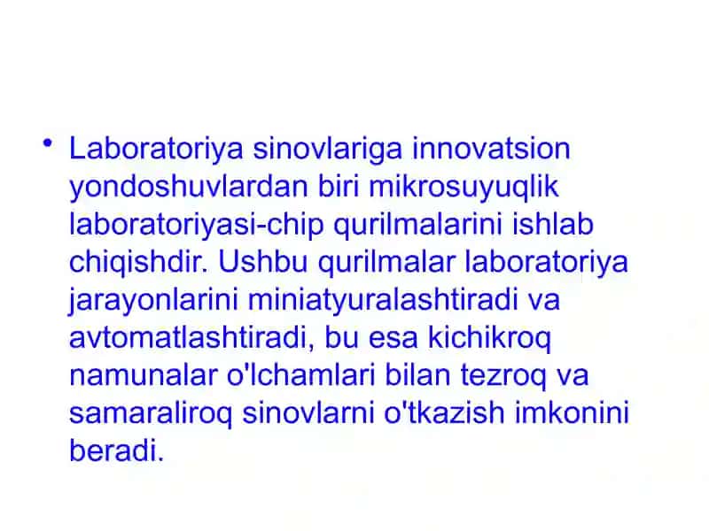 Labaratoriya tekshiruvlariga innovatsion yondashuv 3