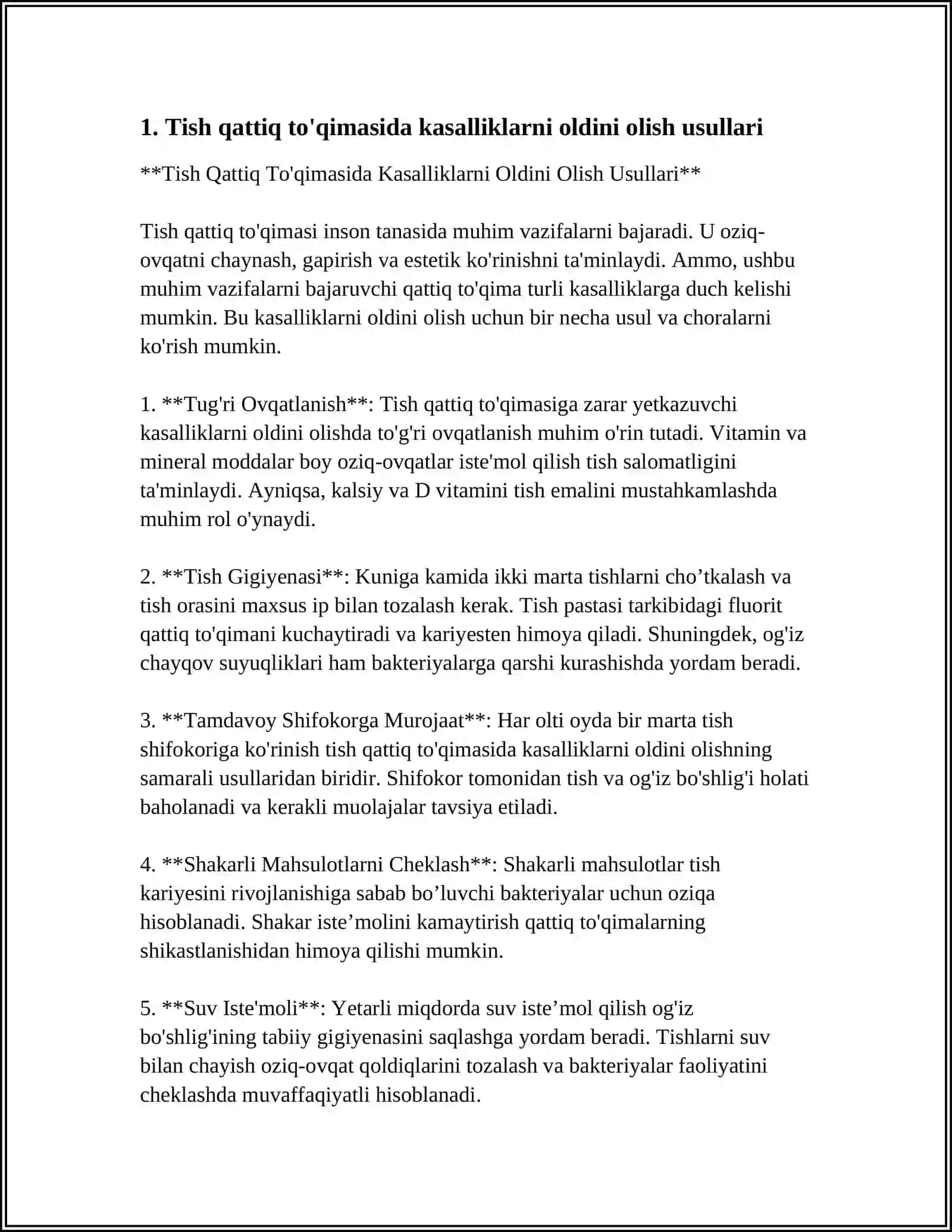 TISH QATTIQ TO’QIMASIDA NOKARIES KASALLIKLARI PROFILAKTIKASI USULLARI. OG'IZ BO'SHLIG'I SHILLIQ QAVATI KASALLIKLARI PROFILAKTIKASI 3