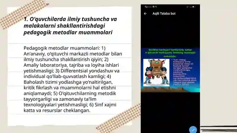 Oquvchilarda bilim koʻnikma va malakalarini tarkib orttirish muammolari 3