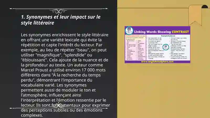 Synonymes stylistiques et leur utilisation dans le discours artistique 3