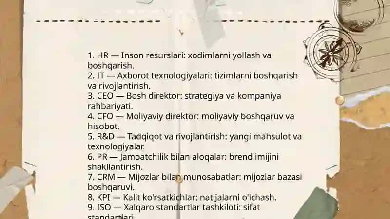 Sohaga oid qisqartmalar royxati va izohi 3