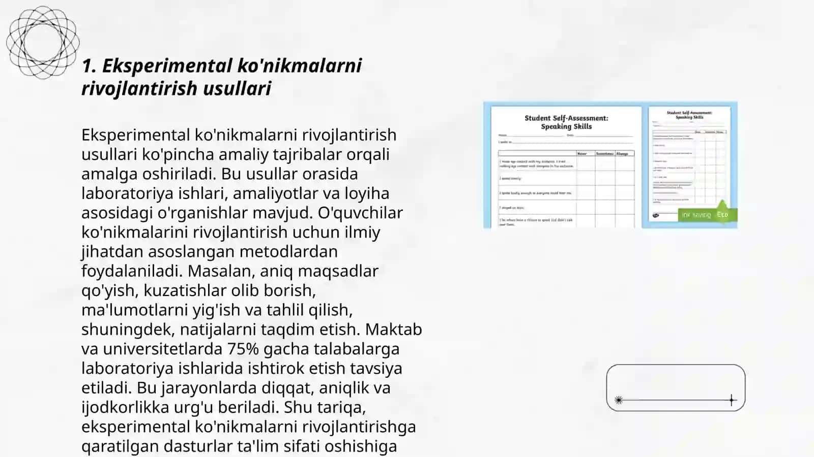 Kimyodan o’quvchilarning eksperimental ko’nikma va malakalarini baholash metodikasi 3