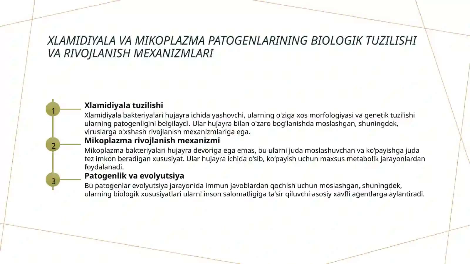 Xlamidiyalalar va Mikoplazma Patogenlarining Biologiyasi 3