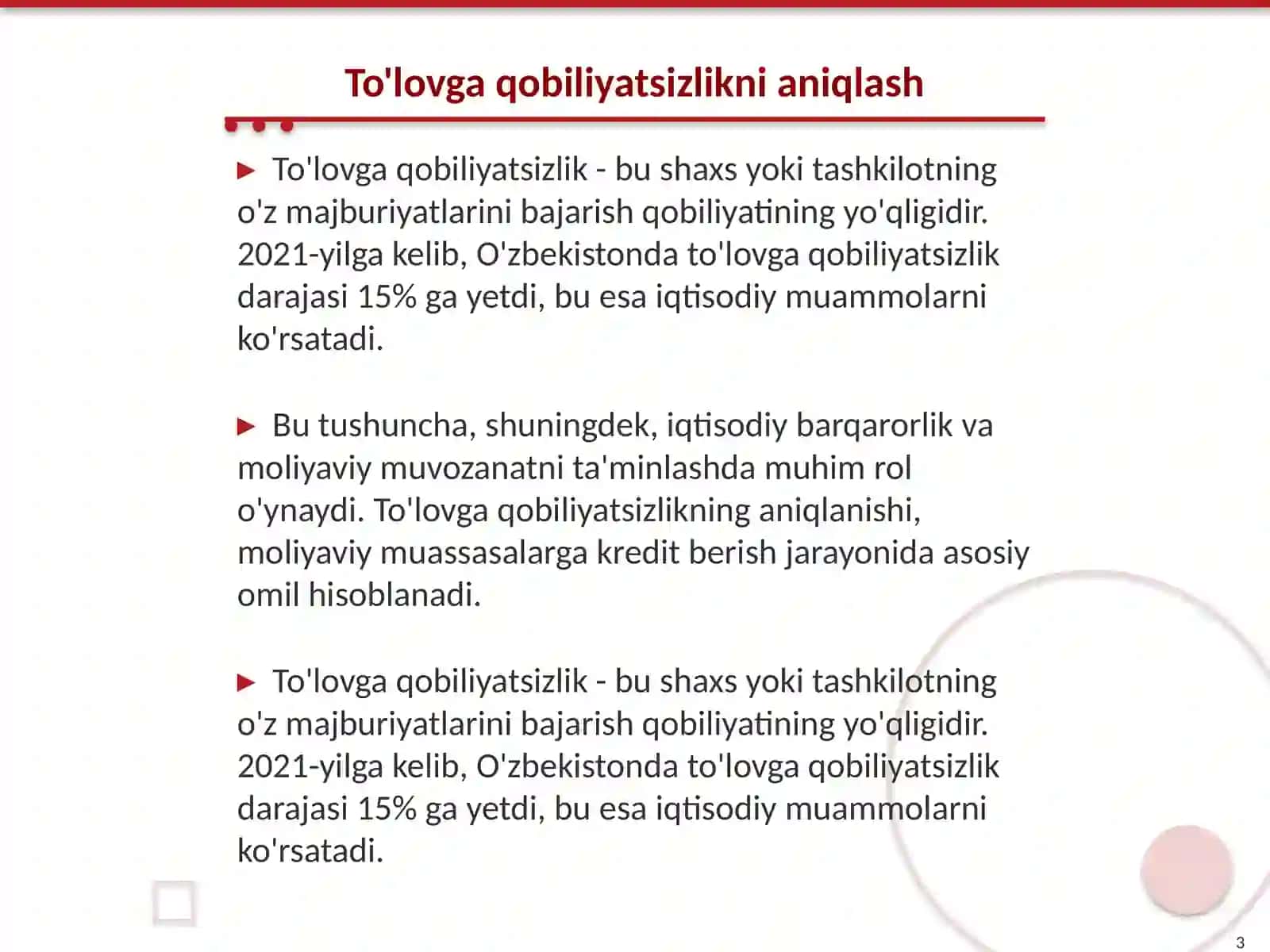 To'lovga qobiliyatsizlik tushunchasi va uning vazifalari 3