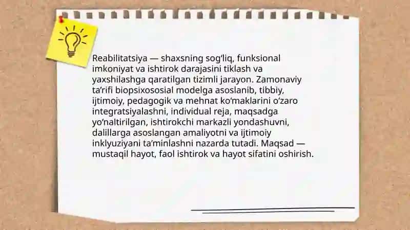 Reabilitatsiya tushunchasi va zamonaviy ta'rifi 3