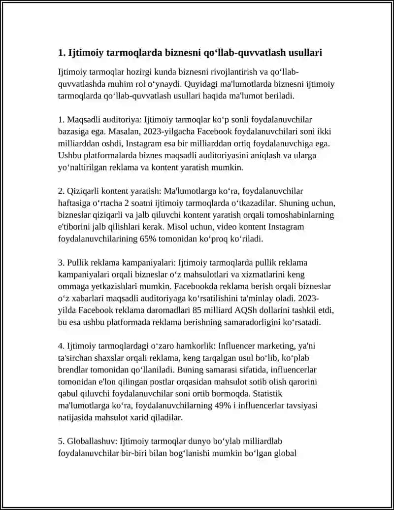 IJTIMOIY SAYTLARDA BIZNESNI RIVOJLANISHI VA IQTISODIY SAMARADORLIGI 3