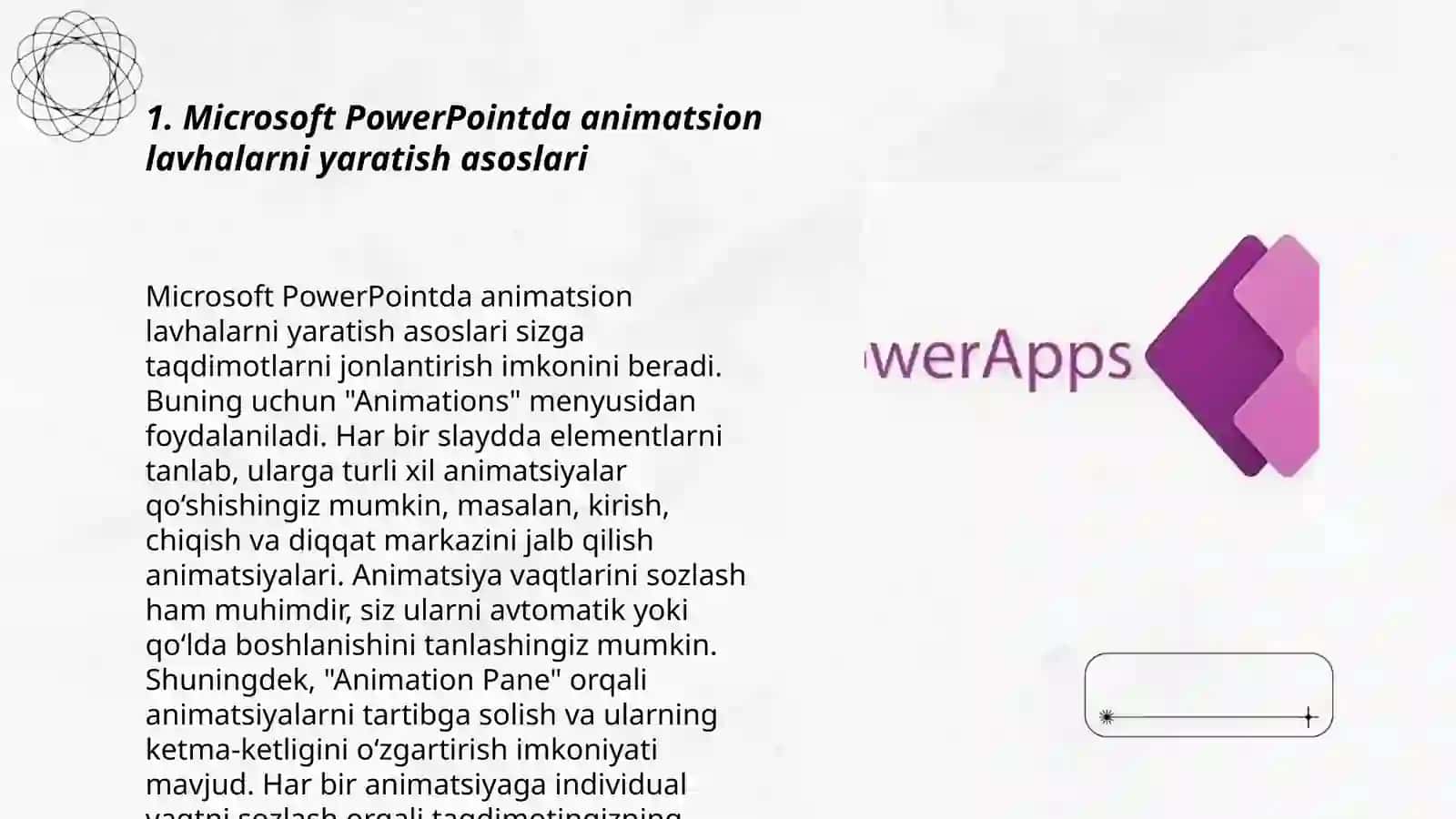 Microsoft PowerPointda animatsion lavhalar yaratish 3