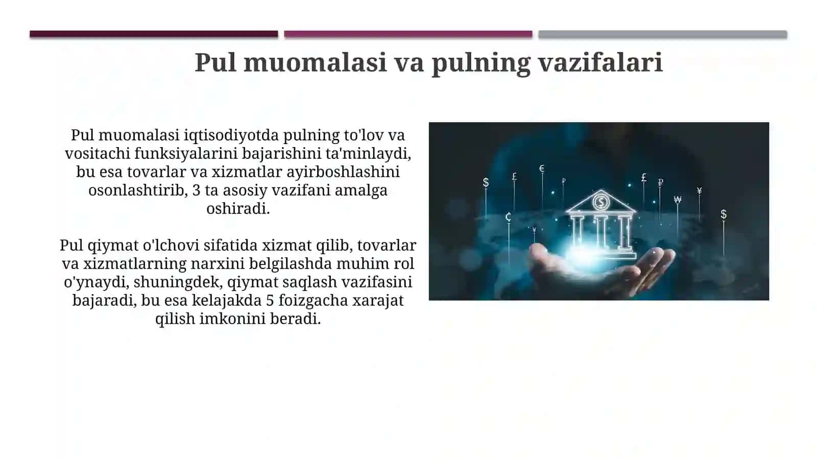 Pul muomilasi, pul-kredit tizimi va banklar 3