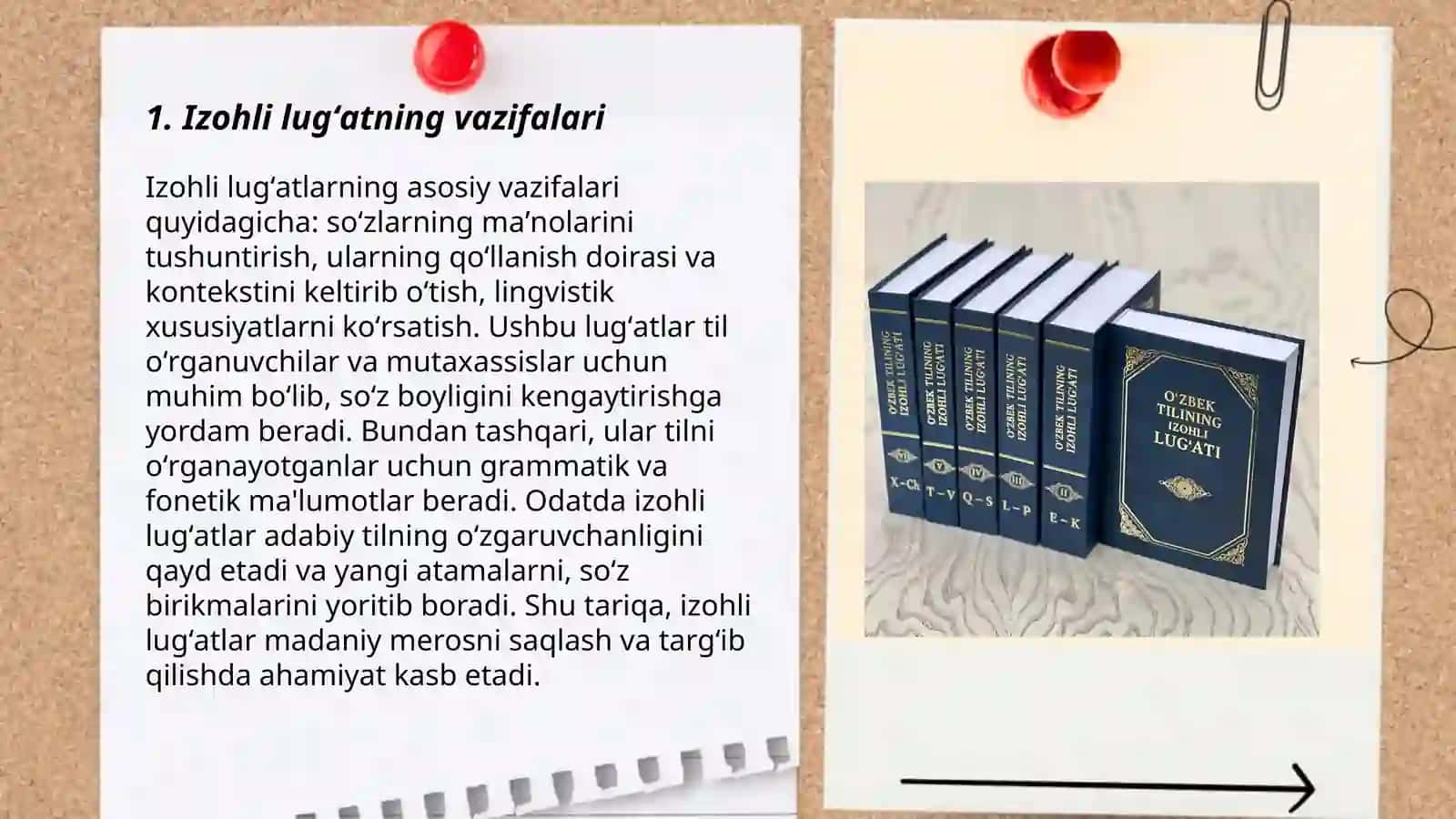 Lugʻatlar ustida ishlash. "Oʻzbek tilining izohli lugʻati" maqolalari tahlili 3