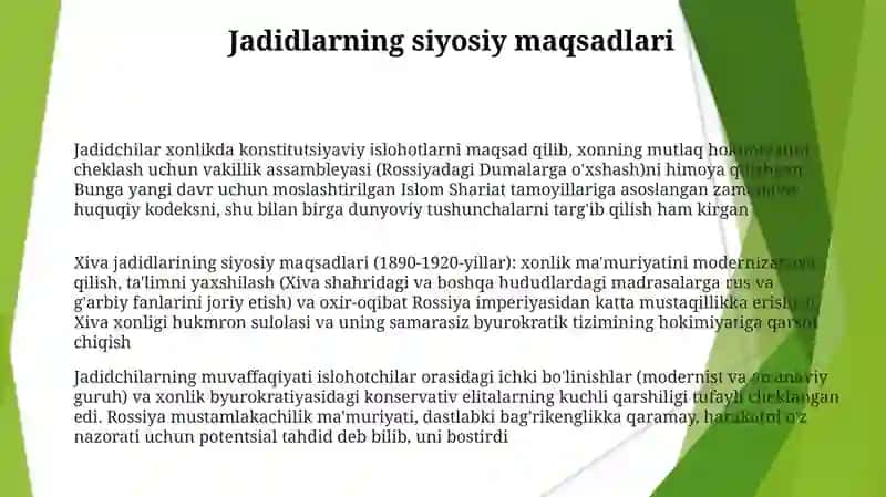 Xiva xonligida jadidchilik harakati 3