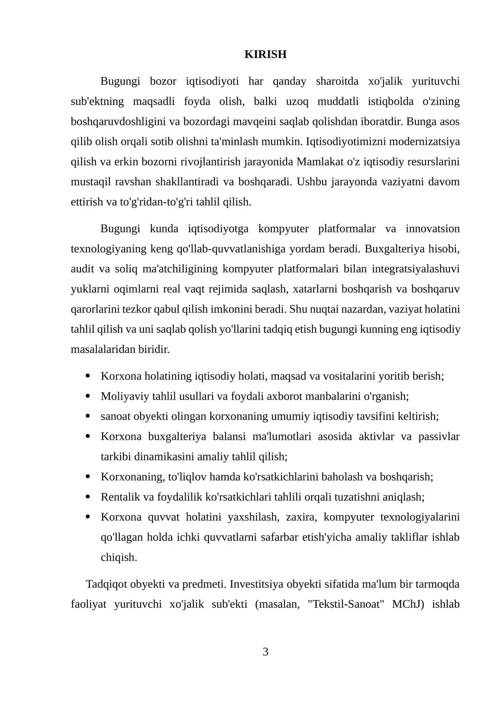 Korxona moliyaviy barqarorligini tahlil qilish 3