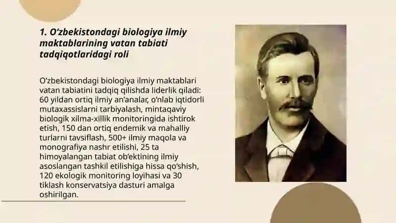 O‘zbekistondagi biologiya ilmiy maktablarining vatan tabiati tadqiqotlari 3