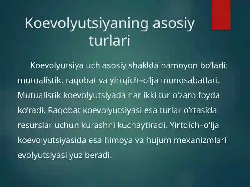 Koevolyutsiya va Environmentalizm dialektikasi 3