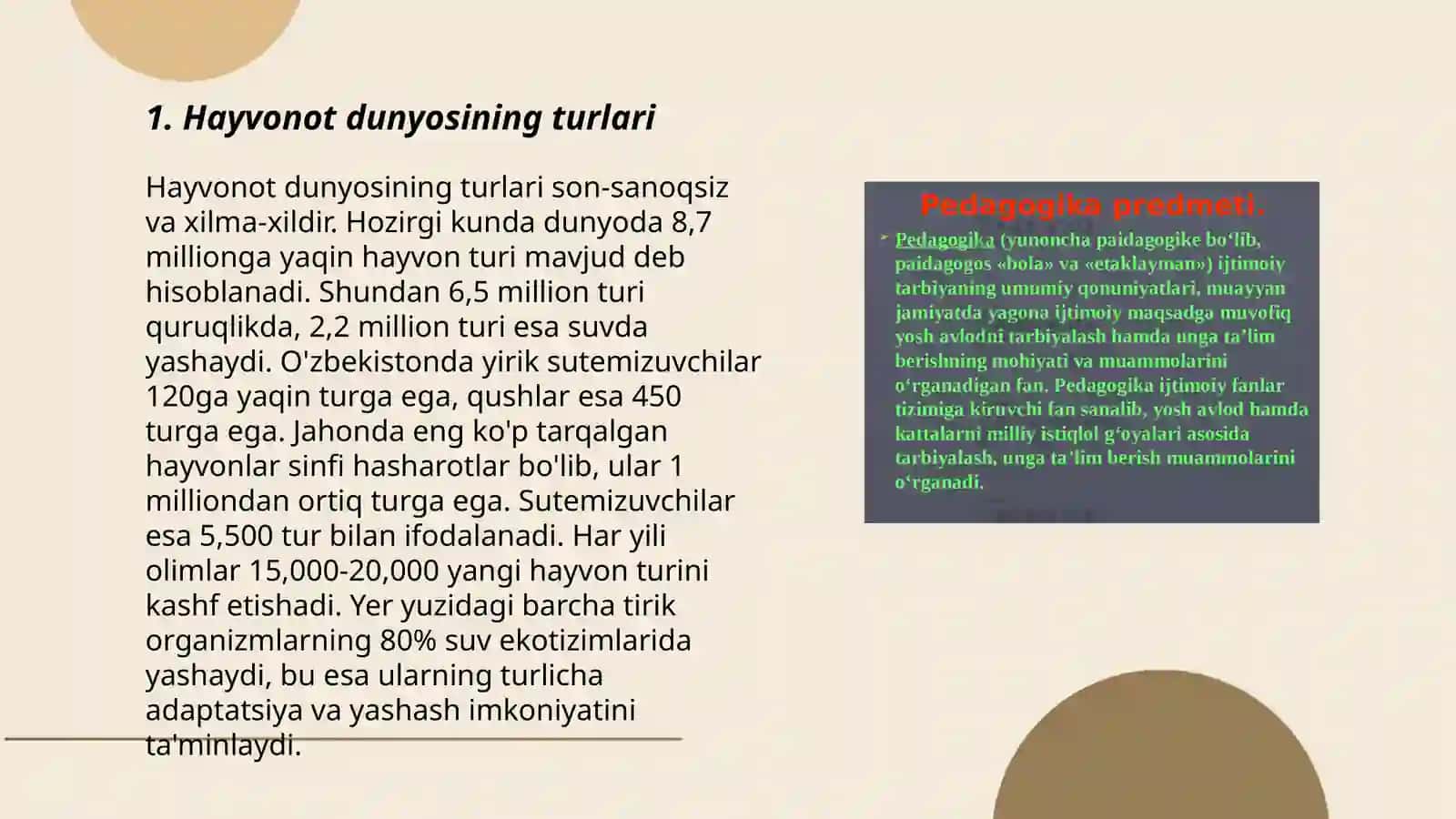 Hayvonot va o'simlik dunyosi haqida umumiy tushunchalar 3
