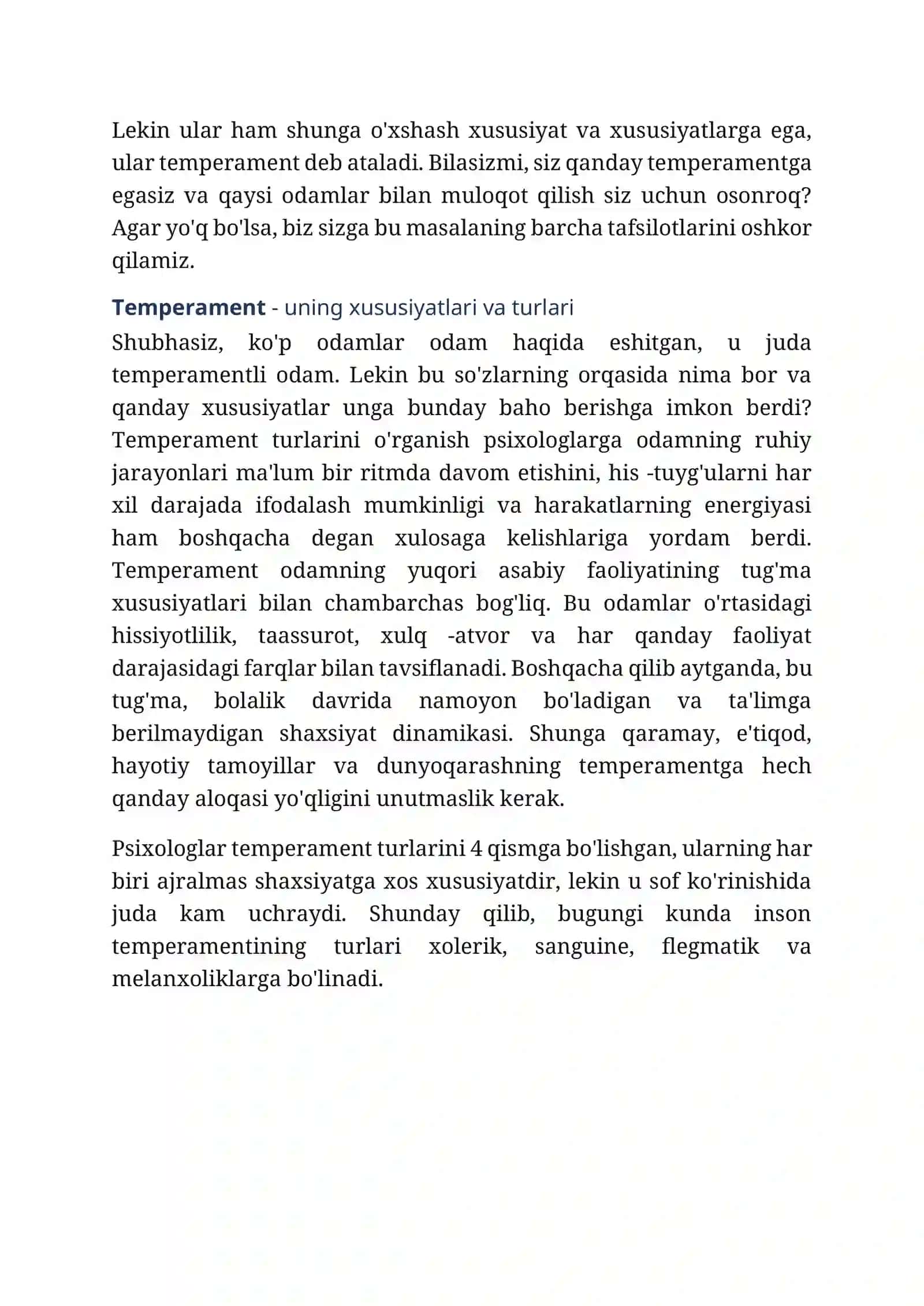 Temperament 3