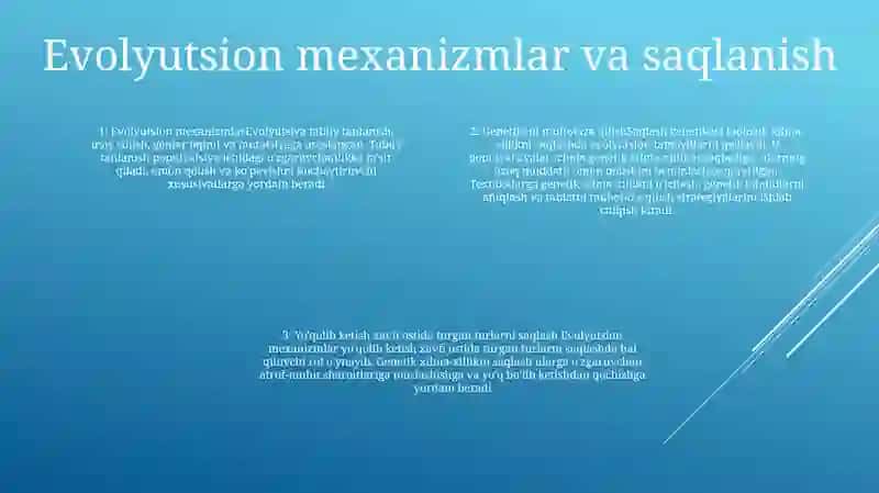 Evolyutsion Ta'limot Va Tabiatni Muhofaza Qilish 3