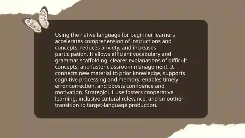 The use of native language in the classroom 3