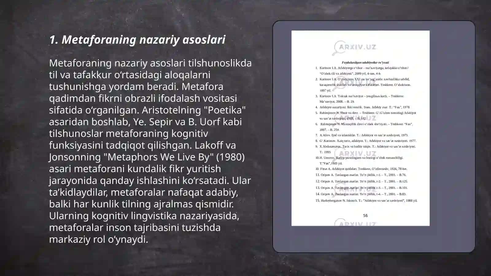 Poeziyada metaforaning o'rni (Abdulla Oripov she'riyati misolida) 3
