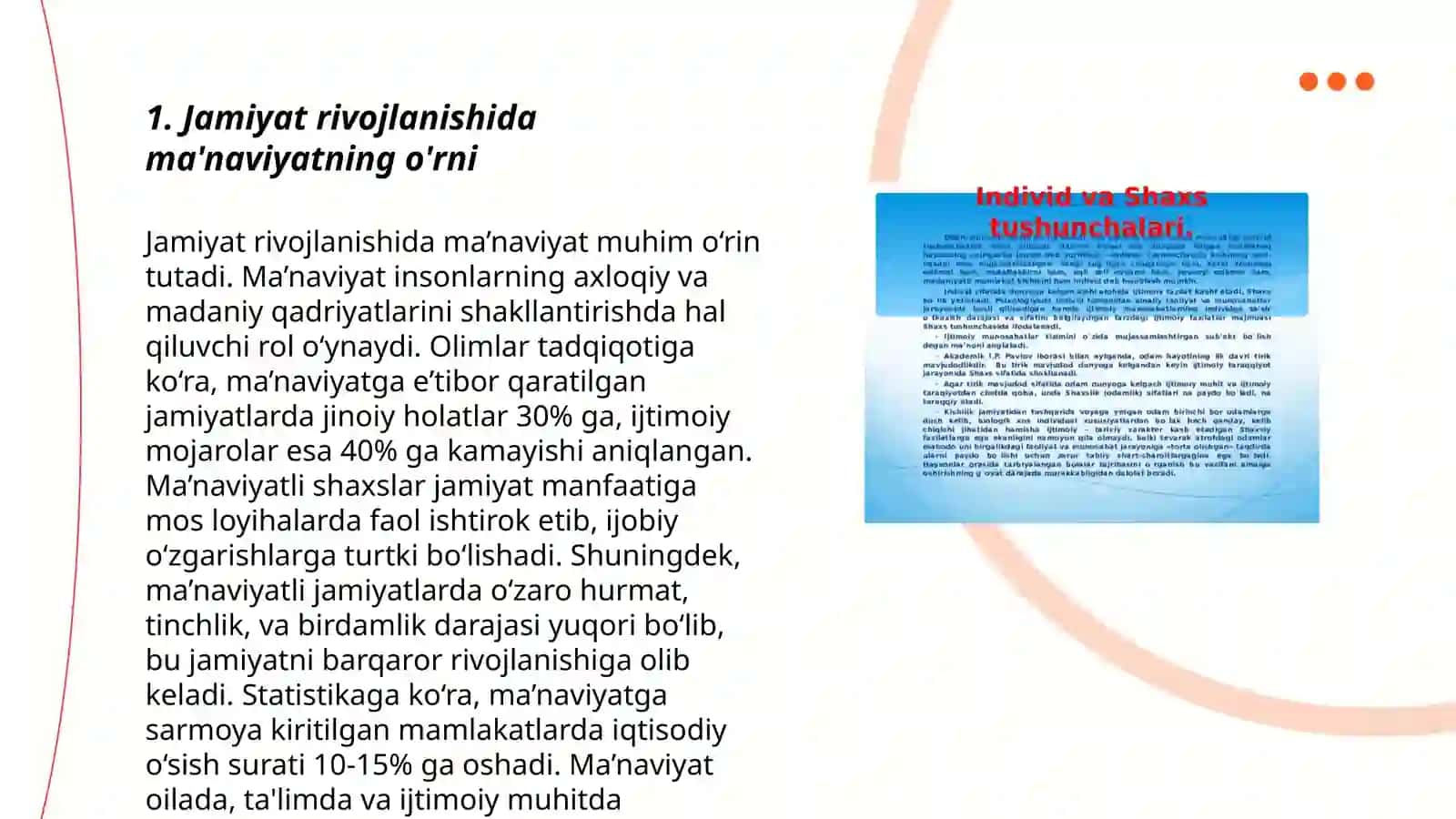 Jamiyat, inson va maʼnaviyat: moddiy va maʼnaviy hayot mushtarakligi 3