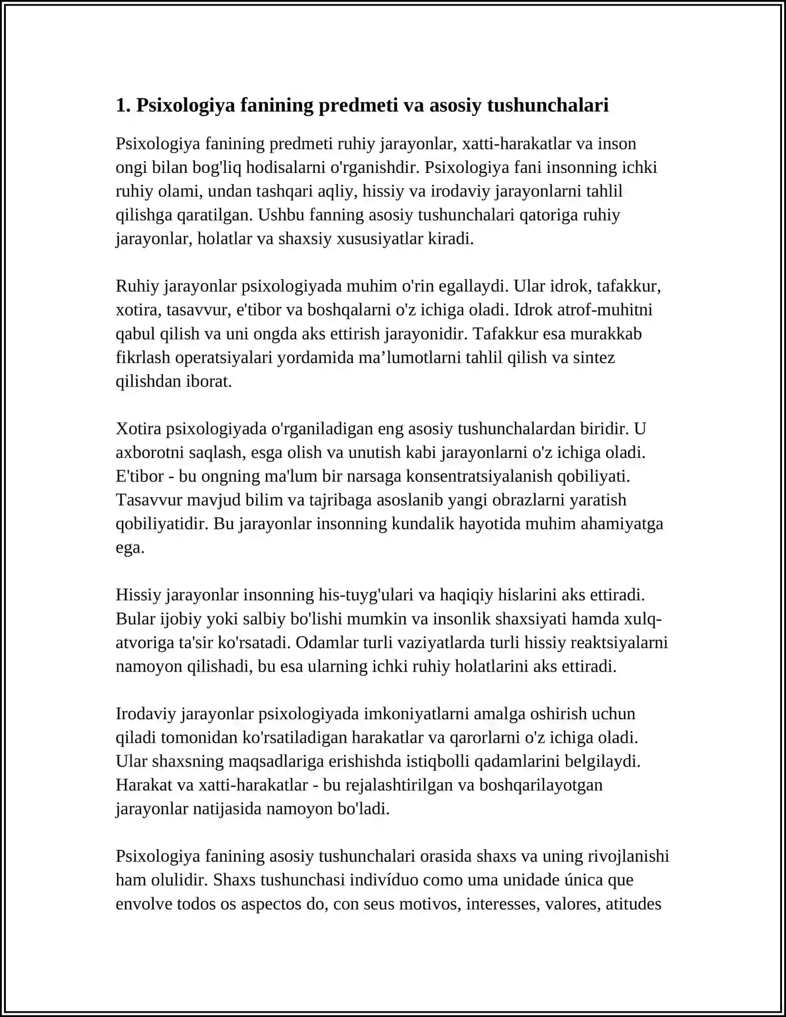 PSIXOLOGIYA FANINING PREDMETI VA RIVOJLANISH TARIXI 3