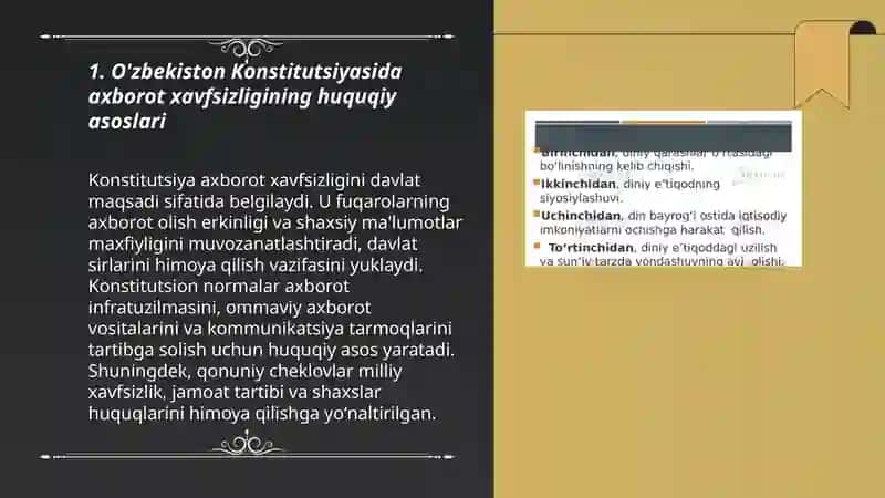 O'zbekiston axborot xafsizligning ma'naviy va huquqiy asoslari 3