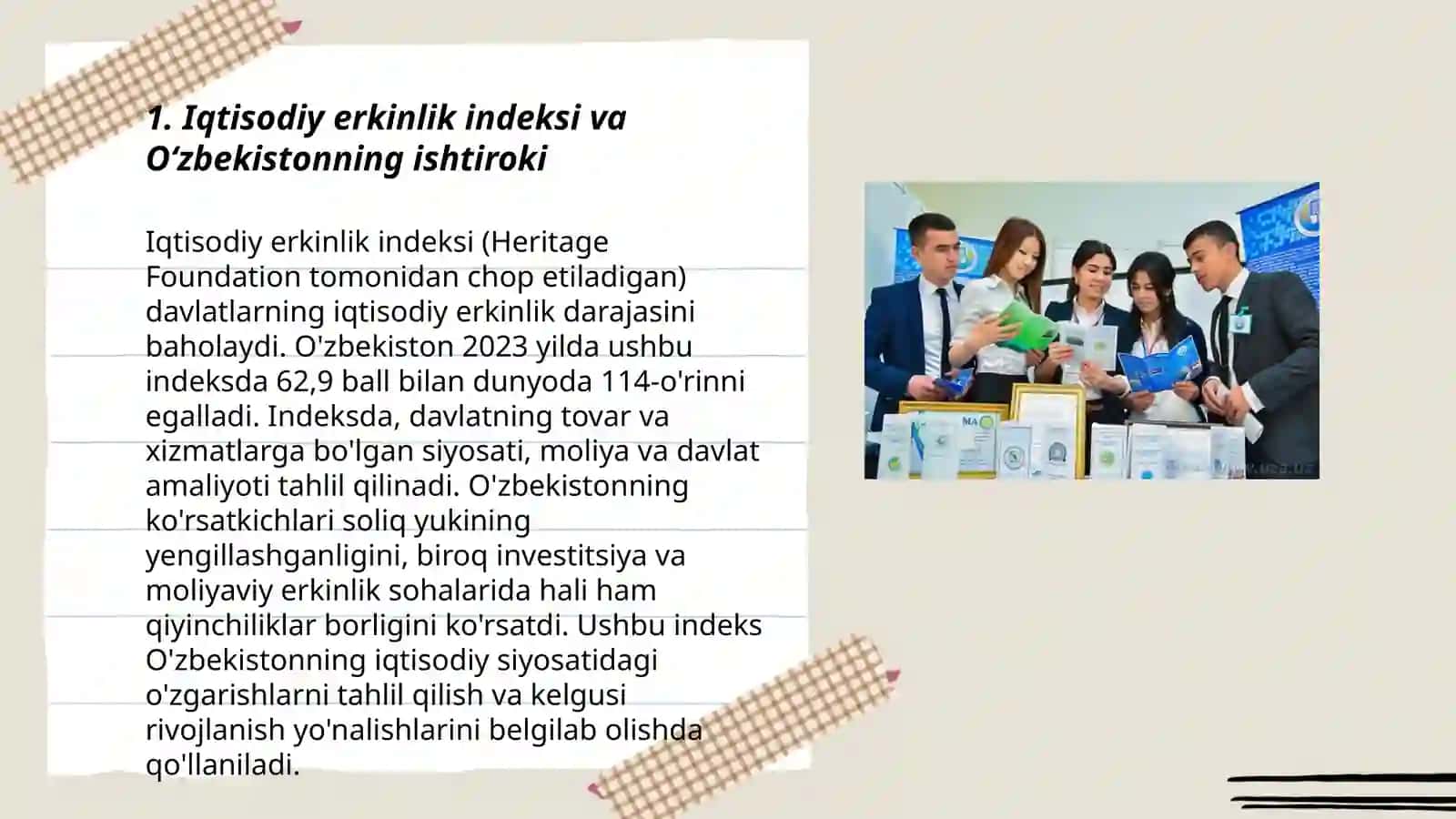 Iqtisodiy va ijtimoiy sohadagi ustuvor xalqaro reytinglar va ularga Oʻzbekistonning integrallashuvi 3