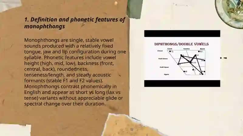 Definition and Phonetic Features of Monophthongs 3