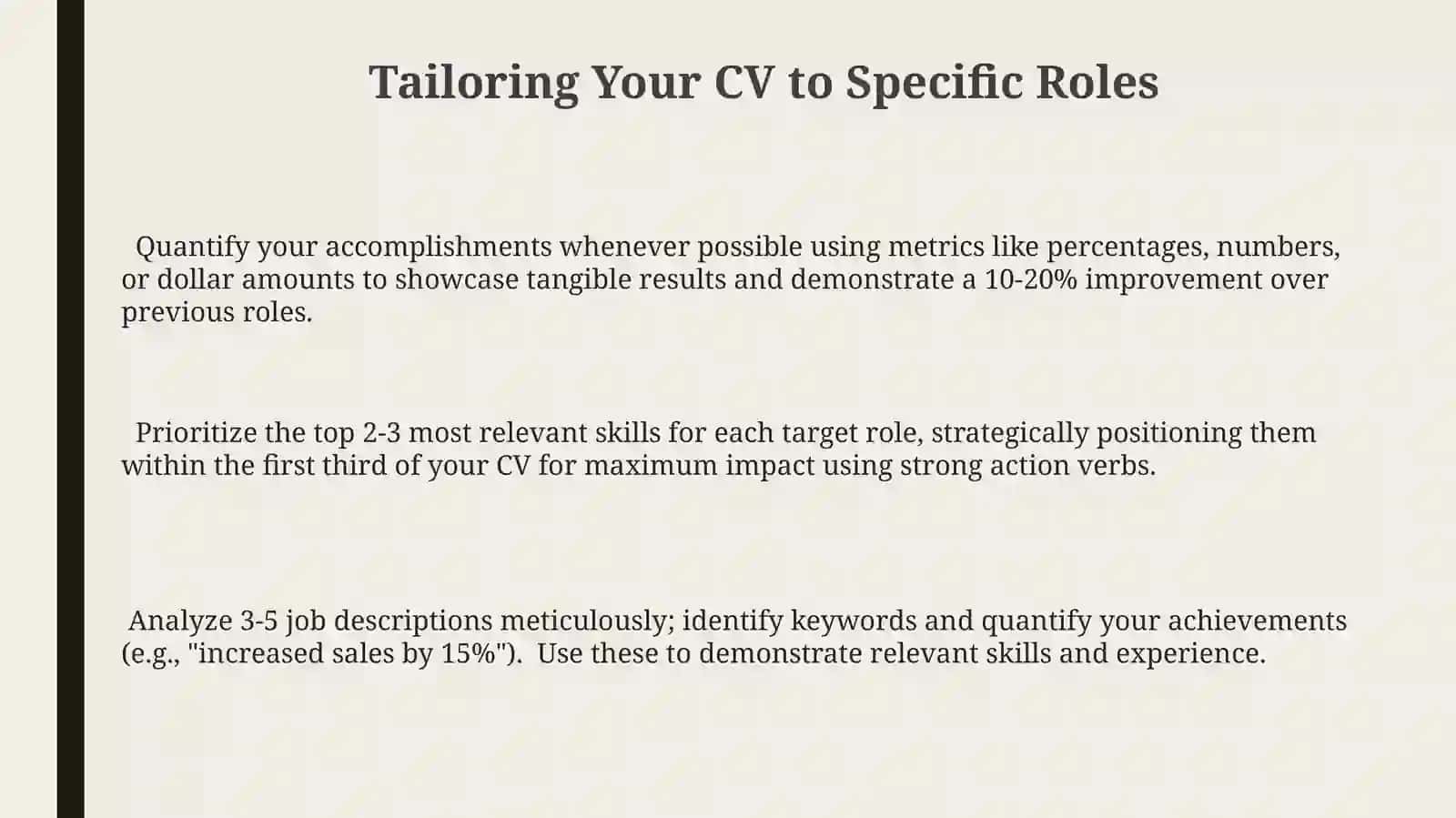 Form completion with personal details/CV 3