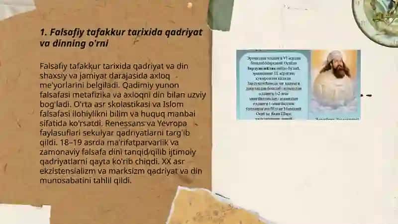 Falsafiy tafakkur taraqqiyoti. Qadriyat va din 3