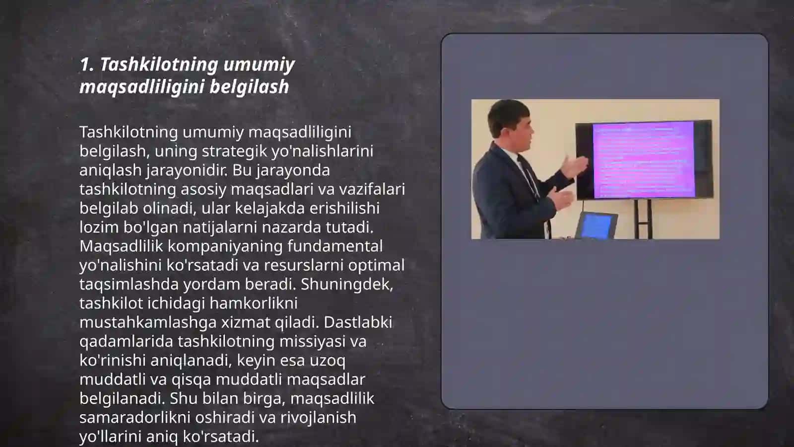 Tashklilotchilik maqsadini aniqlashda rejalilik 3