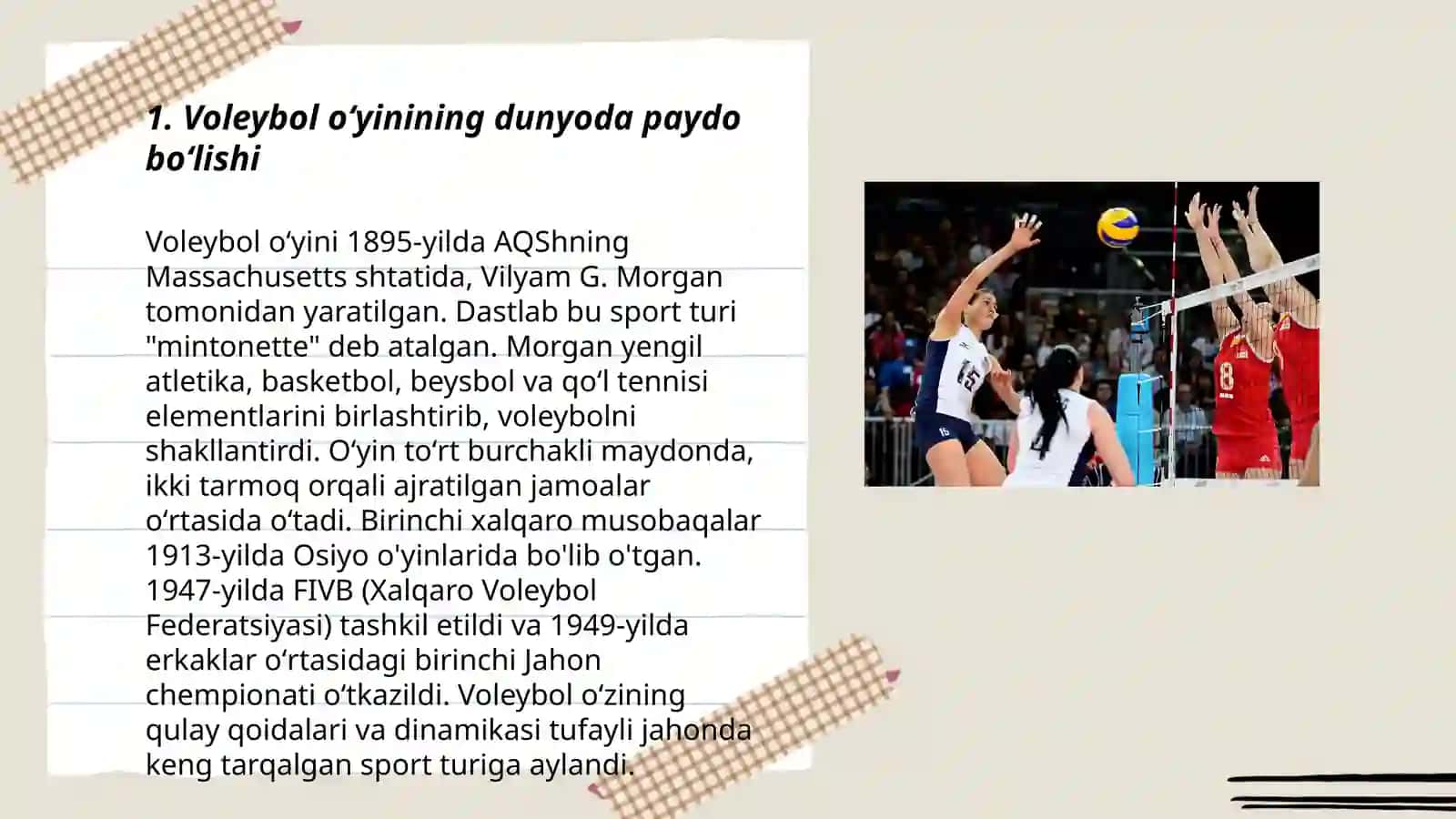Voleybol oʻyining Oʻzbekistonga kirib kelishi va rivojlanishi 3