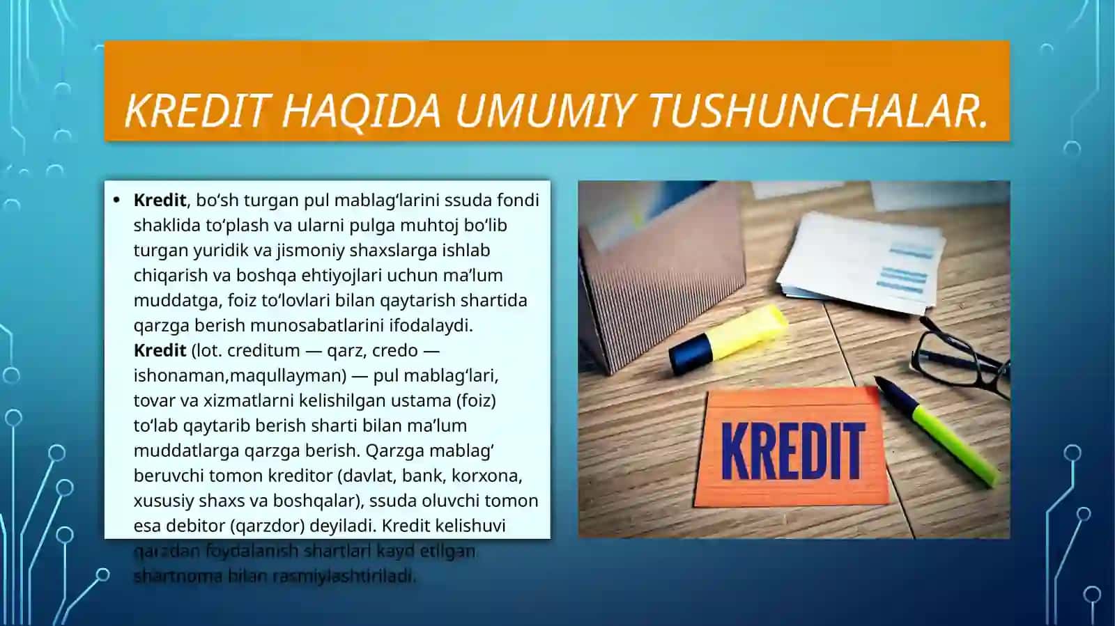 Kredit haqida umumiy tushunchalar 3