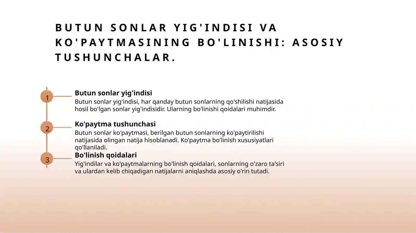 Nomanfiy butun sonlari yig'indisi va ko'paytmasining bo'linishi 3