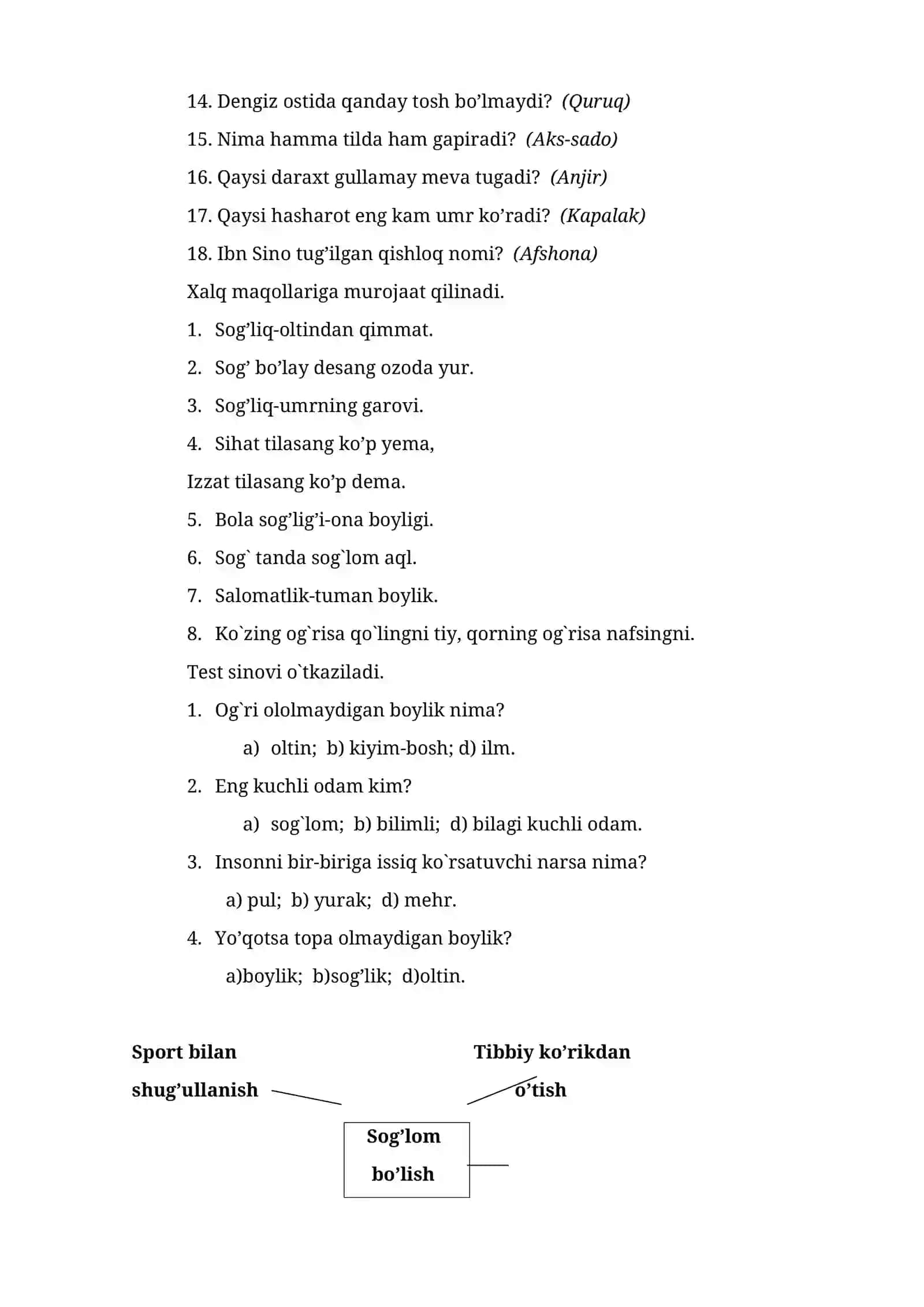 3-sinf Tabiiy Fan (Science) Odam tanasi mavzuda dars ishlanma 3