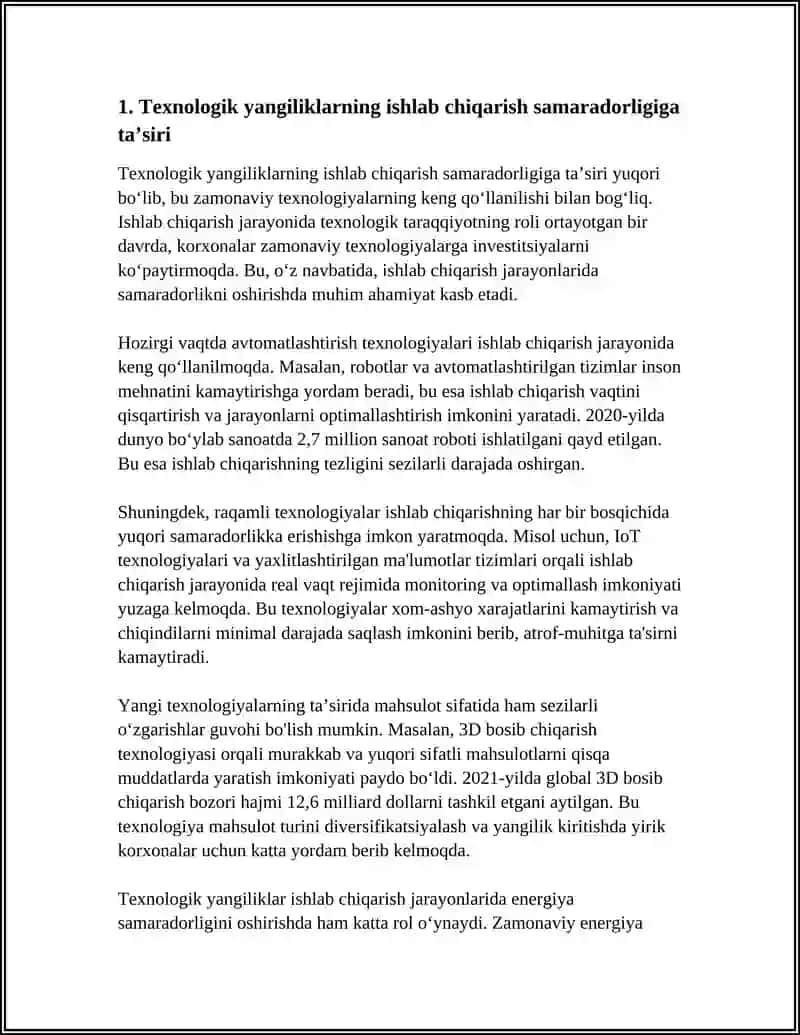ISHLAB CHIQARISH JARAYONIDA TEXNOLOGIK TARAQQIYOTNING ROLI 3