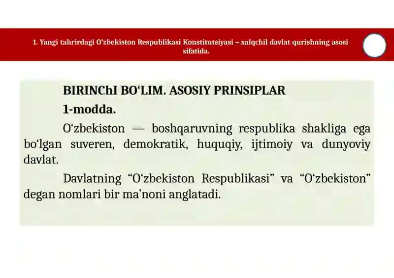 MAVZU: YANGIO’ZBEKISTONDAXALQCHILVAINSONPARVARDAVLATQURISHNINGIJTIMOIY–SIYOSIYDAVLATQURISHNING AHAMIYATI 3