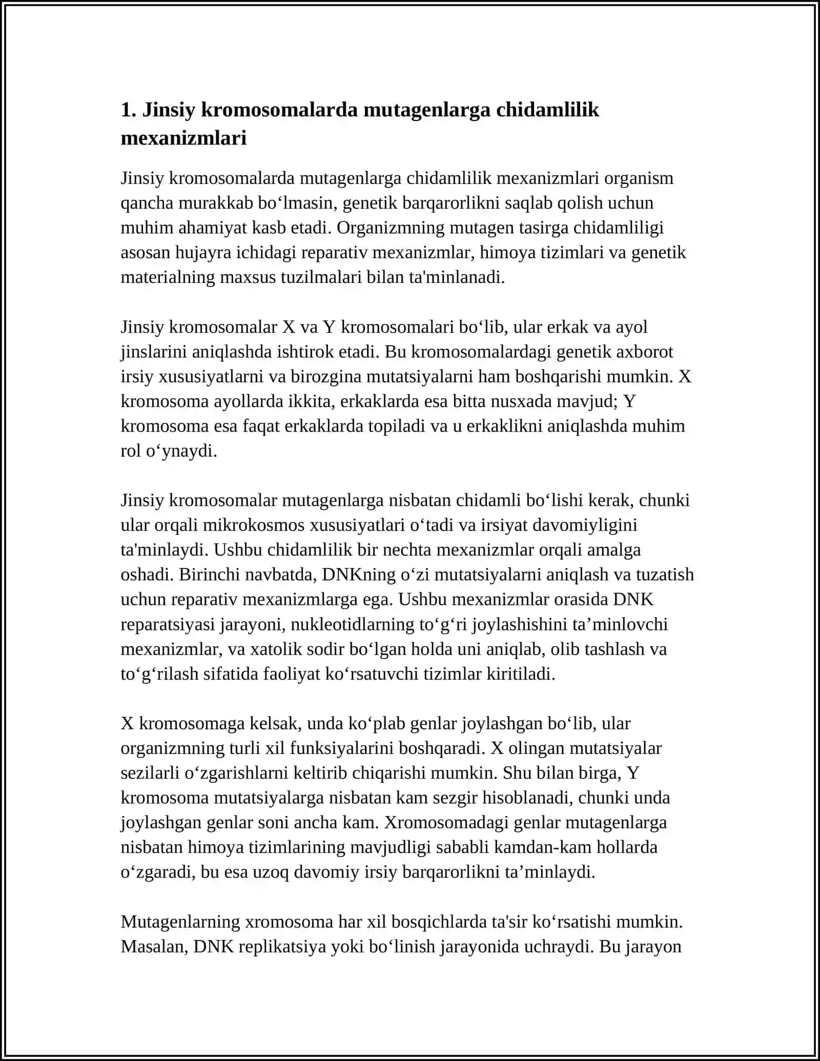 ORGANIZMNING MUTAGEN TASIRGA CHIDAMLILIGU JINS GENETIKASI 3